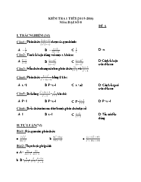Kiểm tra 1 tiết (2015-2016) môn Đại số 8